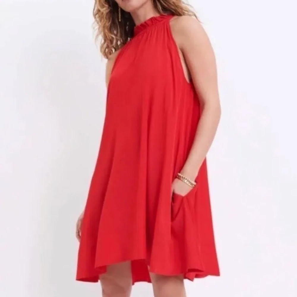 Mersea Endless Summer A-line ruffle neck dress